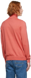 PS by Paul Smith Pink Zebra Half-Zip Sweater