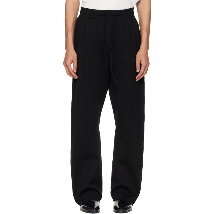 Photo: Fear of God Black Double Knit Flared Jogging Trousers
