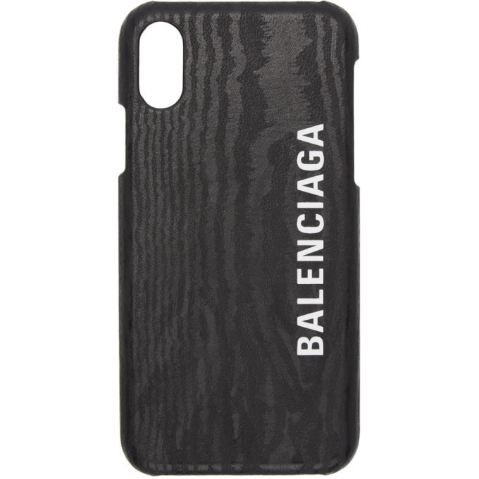 Photo: Balenciaga Black Leather Logo iPhone X/XS Case