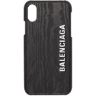 Balenciaga Black Leather Logo iPhone X/XS Case