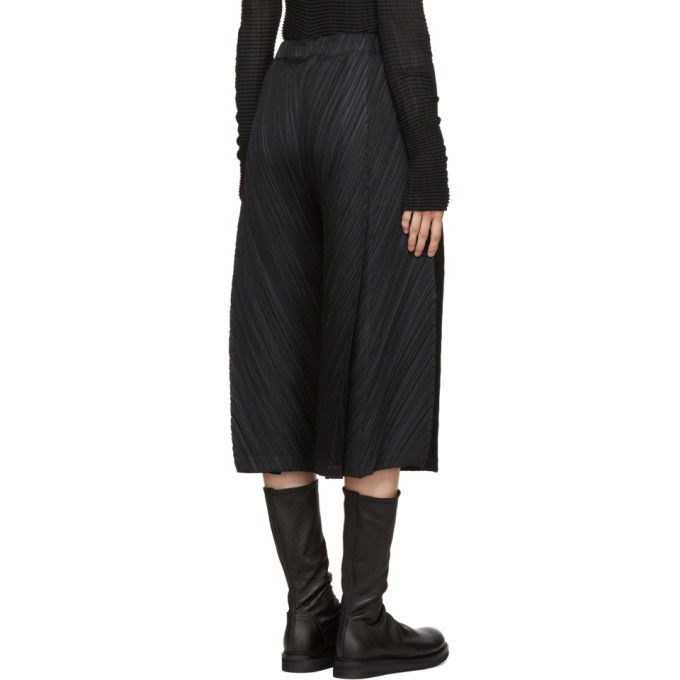 Pleats Please Issey Miyake Black Thicker Bounce Wide Trousers