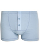 Hemen Biarritz - Albar Ribbed Organic Stretch-Cotton Boxer Briefs - Blue