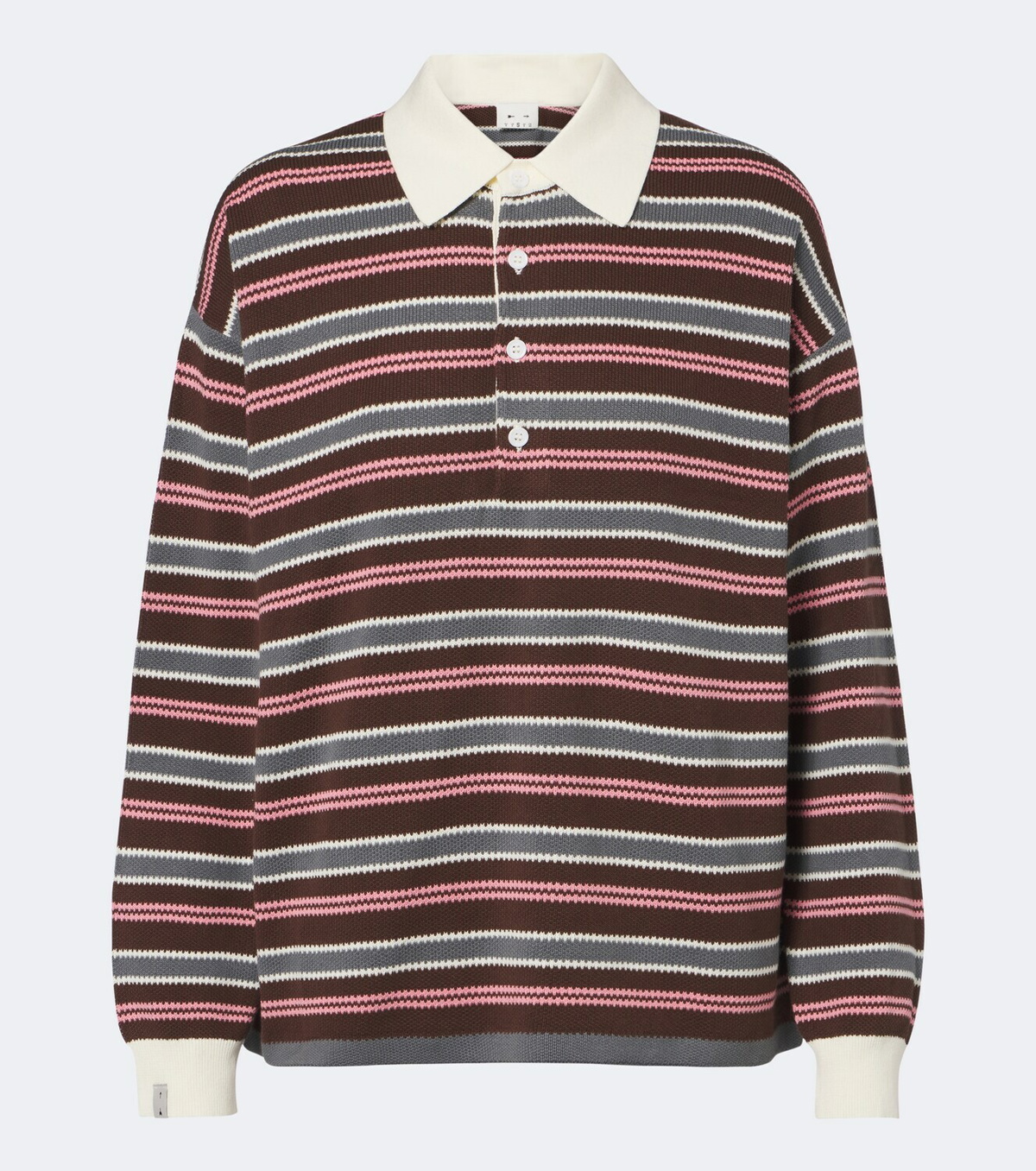 The Upside Wonder striped cotton polo sweater