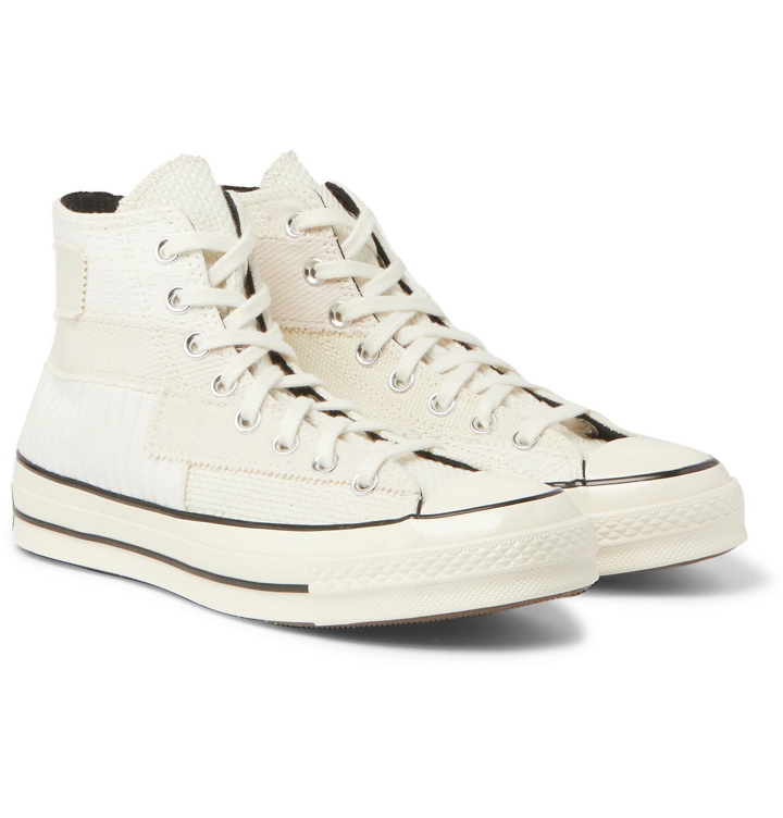 Photo: Converse - Chuck 70 Patchwork Canvas and Twill High-Top Sneakers - Neutrals