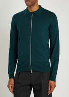 John Smedley Alston Merino Wool Jacket Dark Green
