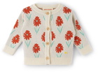 Bobo Choses Baby Off-White Jacquard Petunia Cardigan