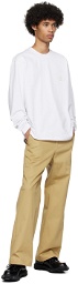 Solid Homme White Crewneck Long Sleeve T-Shirt