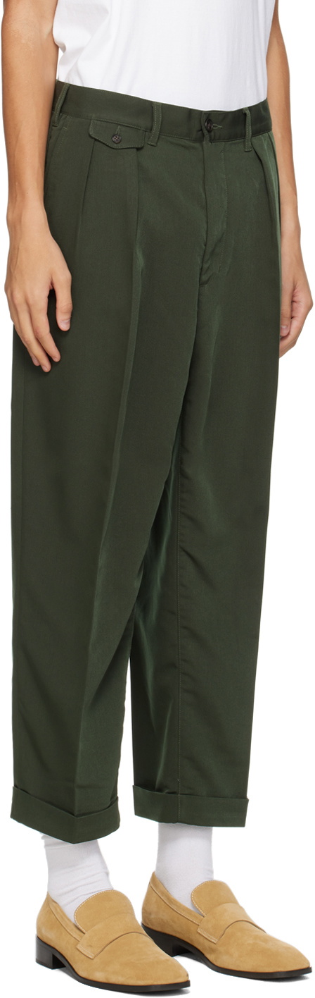 BEAMS PLUS Green 2 Pleats Trousers Beams Plus