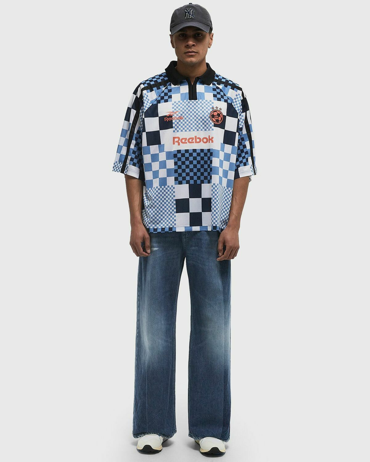 Reebokフットボールシャツ Reebok SOCCER TEE 22 Blue Mens Jersey Reebok