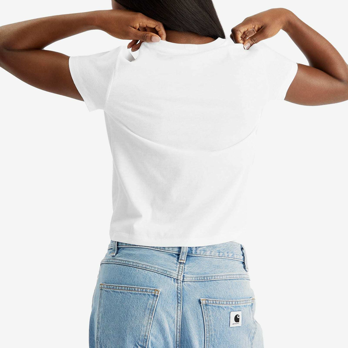 SKIMS Women's Relaxed Tees Shrunken T-Shirt in Snow