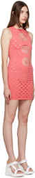 Maisie Wilen Pink Perforated Minidress