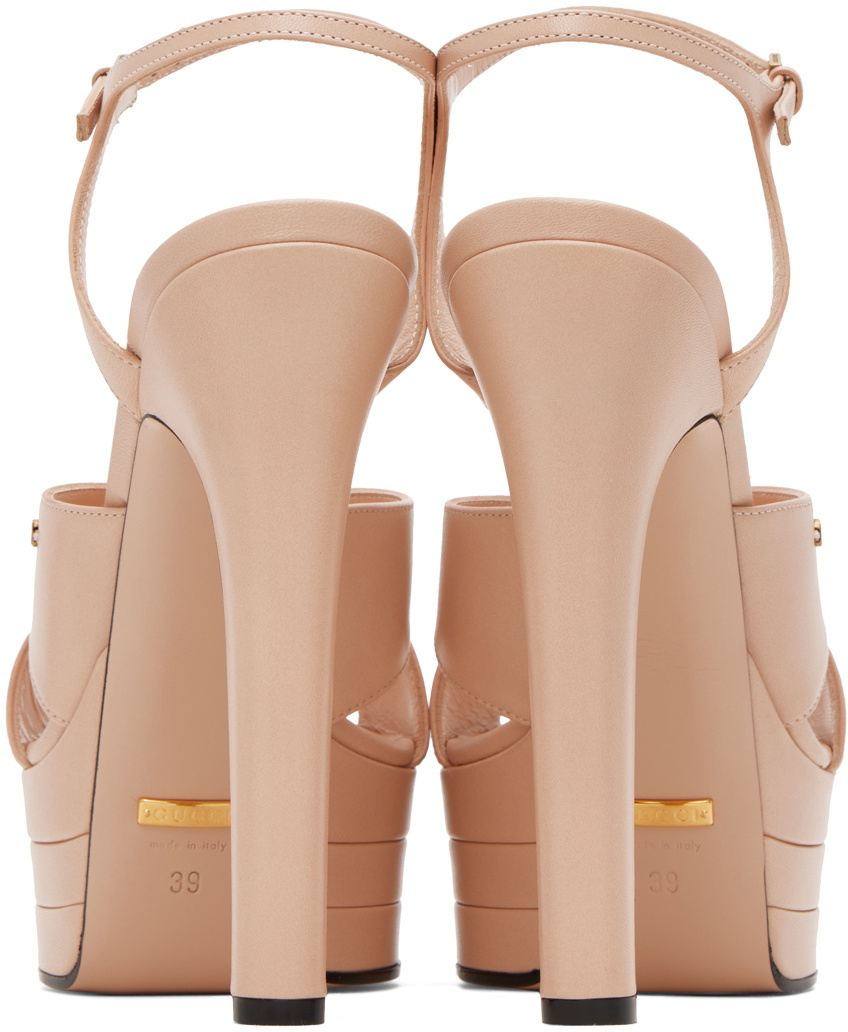 Gucci Pink Platform Heeled Sandals