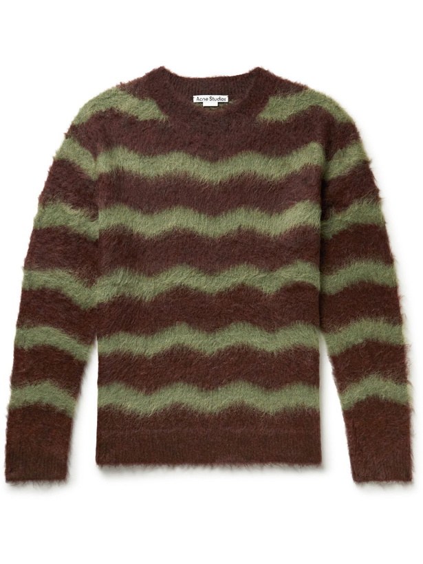 Photo: Acne Studios - Kristoffer Striped Brushed Knitted Sweater - Brown