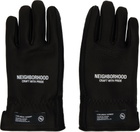 Neighborhood Black Leather Boa Gloves