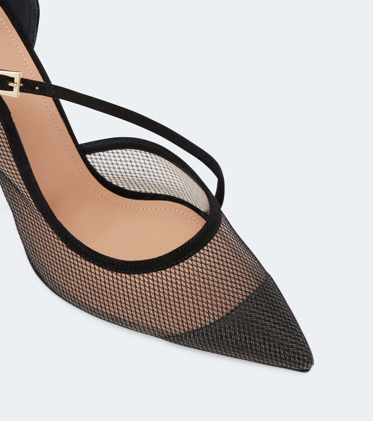 Malone Souliers D'Orsay suede-trimmed pumps