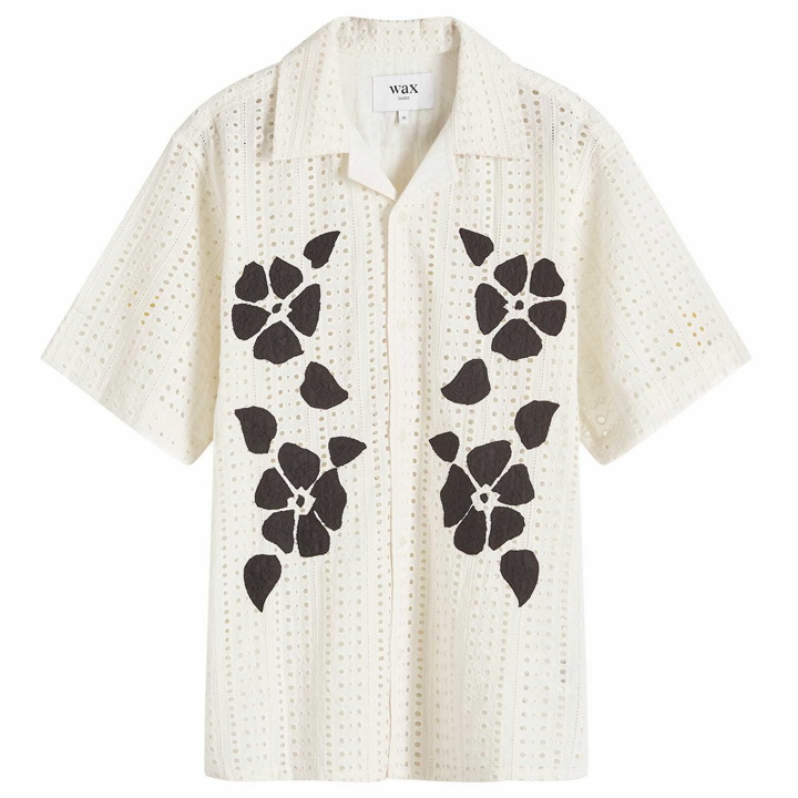 Photo: Wax London Men's Didcot Floral Applique Vacation Shirt in Natural