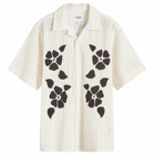 Wax London Men's Didcot Floral Applique Vacation Shirt in Natural