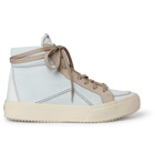 Rhude - V1 Suede and Leather High-Top Sneakers - White