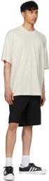 Y-3 Beige Raw Jersey Graphic Floral T-Shirt