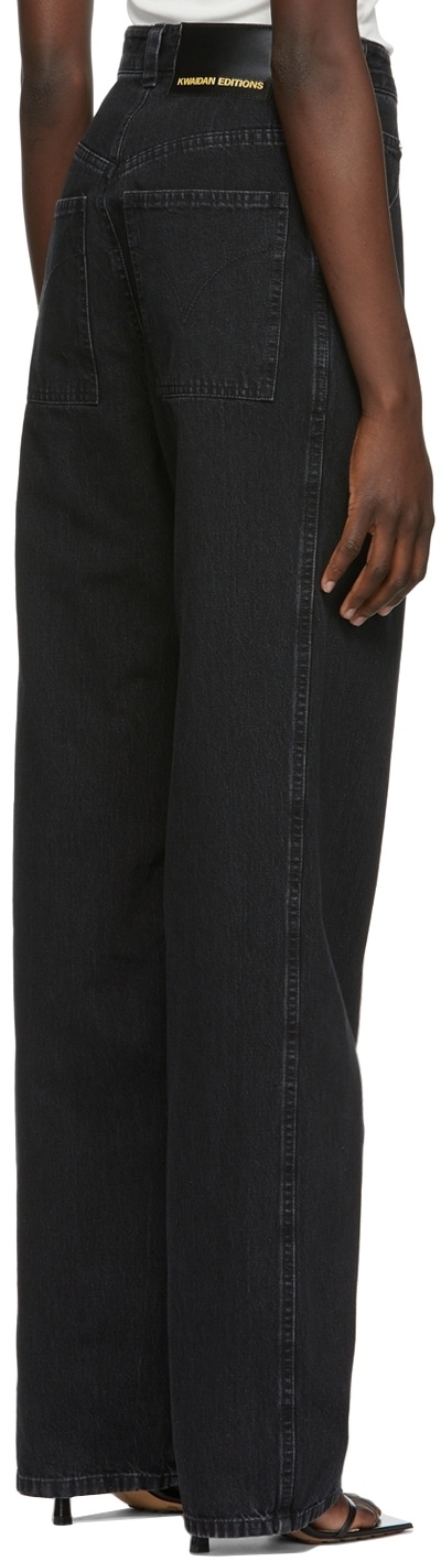 Kwaidan Editions SSENSE Exclusive Black Denim Wide-Leg Jeans