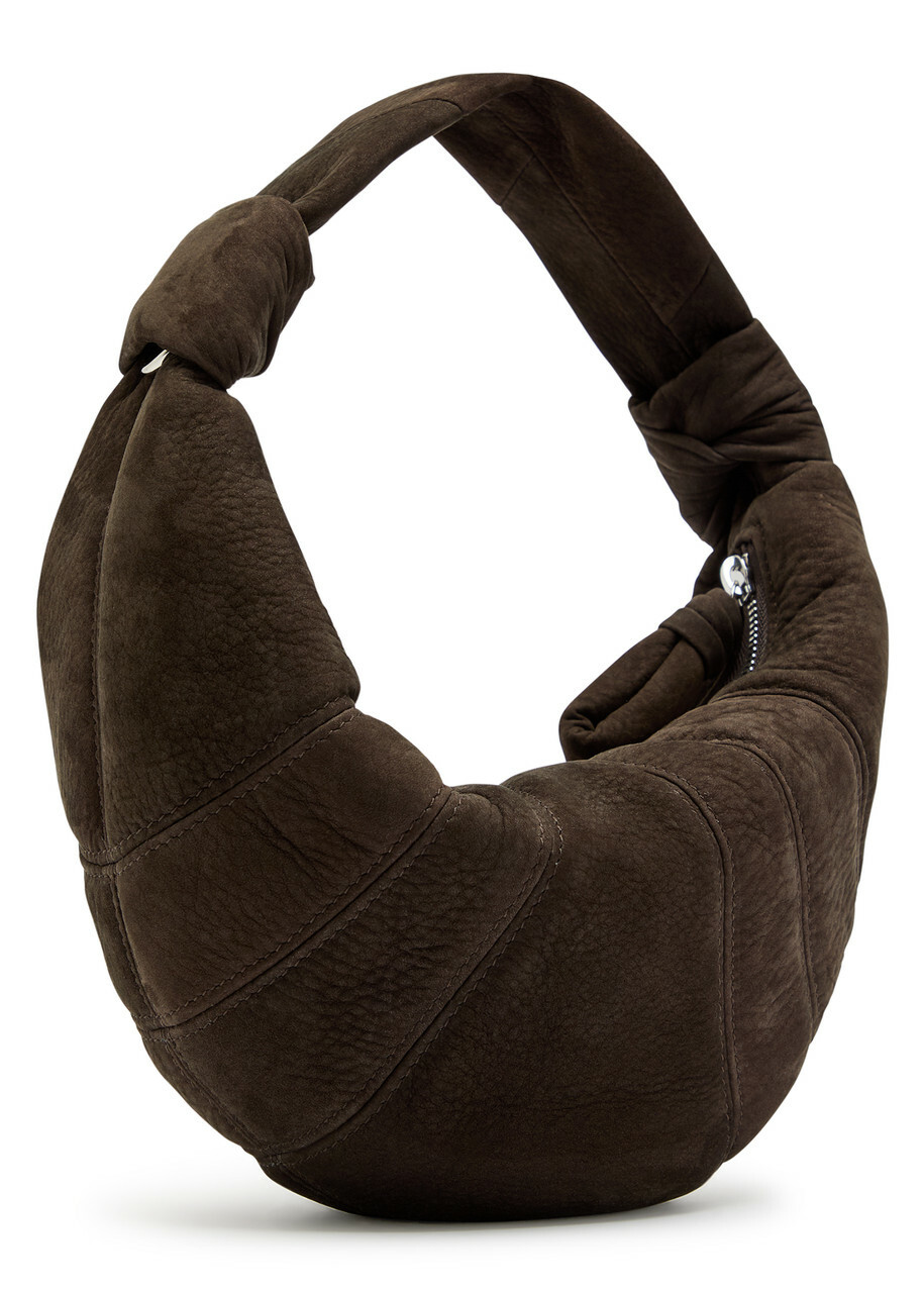 Lemaire Fortune Croissant Mini Nubuck Leather Shoulder bag - Dark Brown - One Size