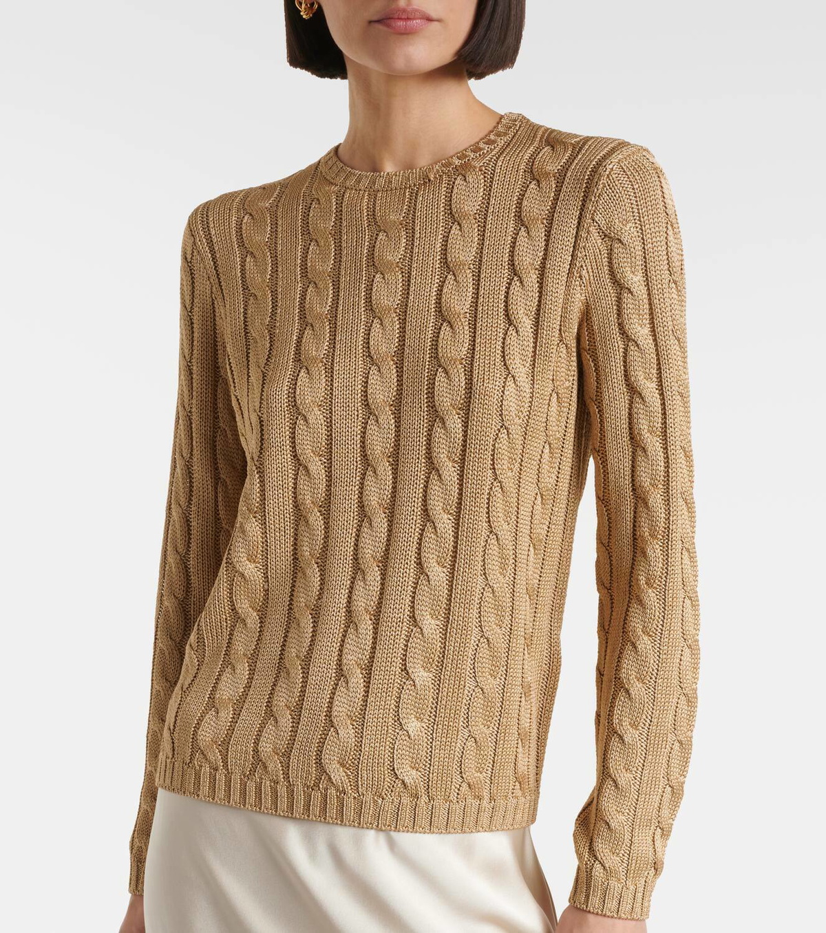 Ralph Lauren Collection Cable-knit silk sweater