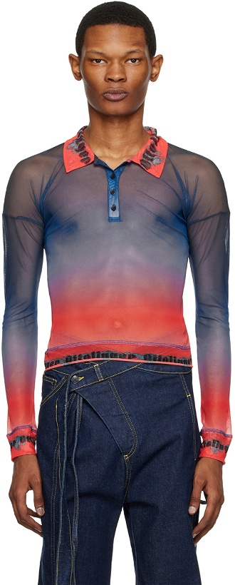 Photo: Ottolinger SSENSE Exclusive Red & Blue Print Polo