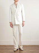 Saman Amel - Double-Breasted Silk Tuxedo Jacket - Neutrals