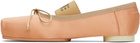 MM6 Maison Margiela Pink Satin Pointe Logo Ballerina Flats