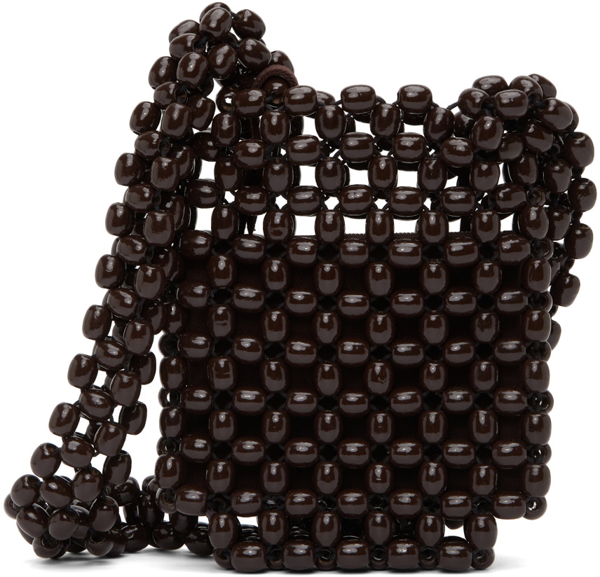 Lemaire Brown Wood Pearl Bag Lemaire