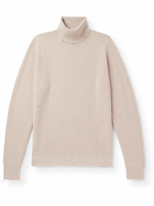 Photo: Saman Amel - Ribbed Cashmere Rollneck Sweater - Neutrals