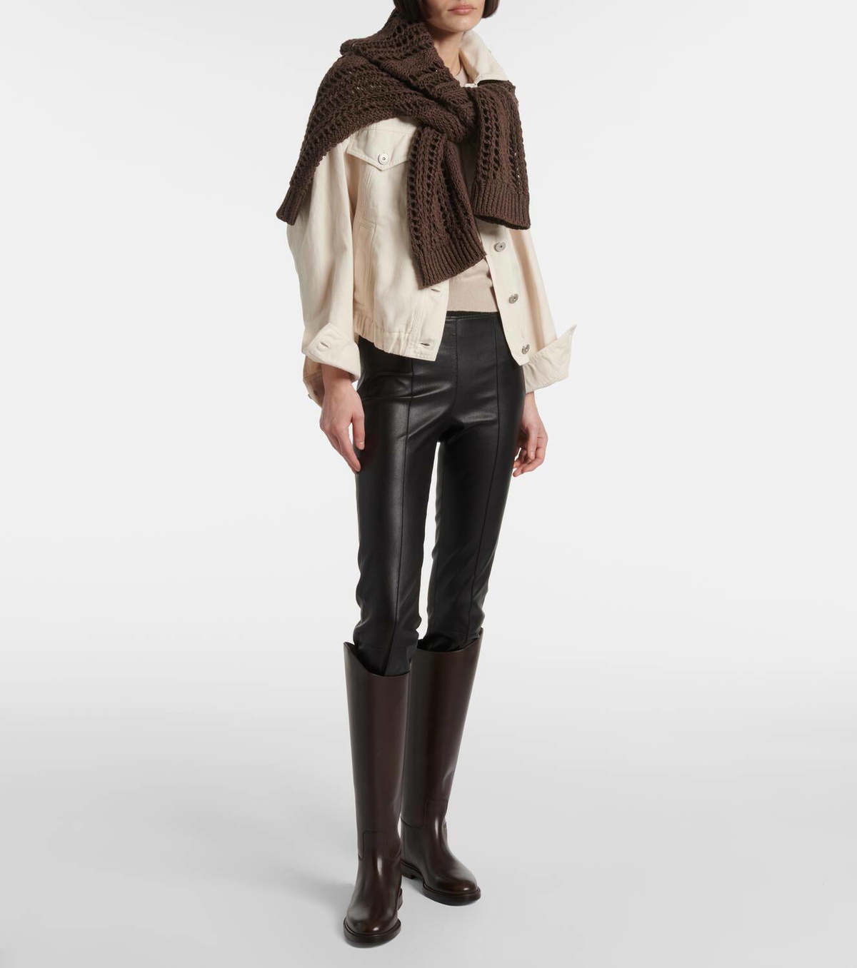 Brunello Cucinelli Leather slim pants
