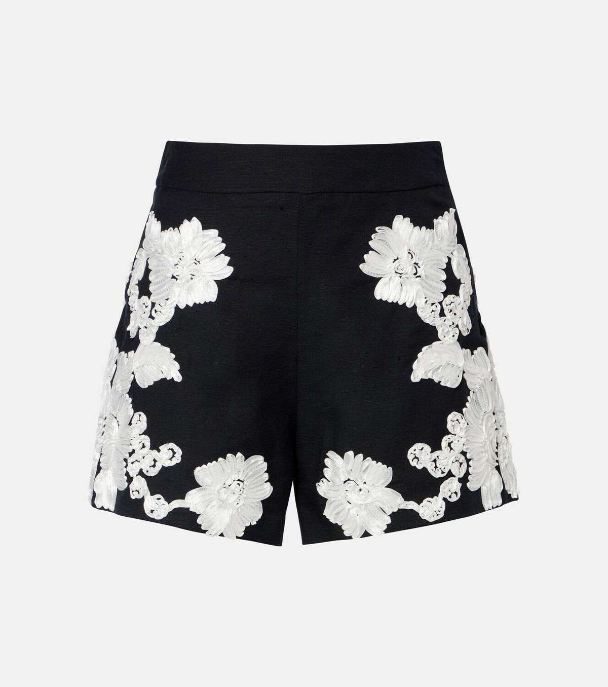 Simkhai Sammi embroidered linen-blend shorts
