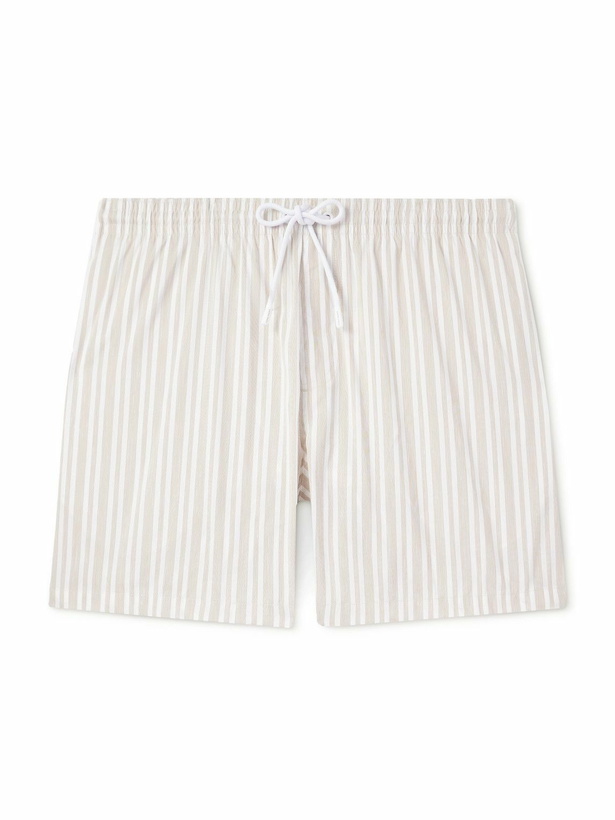 Photo: Loro Piana - Daneu Straight-Leg Mid-Length Striped Swim Shorts - Neutrals