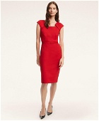 Brooks Brothers Women's Ponte Belted Sheath Dress | Red