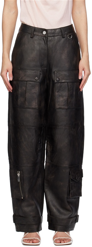 Photo: REMAIN Birger Christensen SSENSE Exclusive Brown Leather Pants