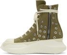 Rick Owens DRKSHDW Green Abstract Sneakers