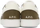 A.P.C. Off-White & Khaki Plain Sneakers
