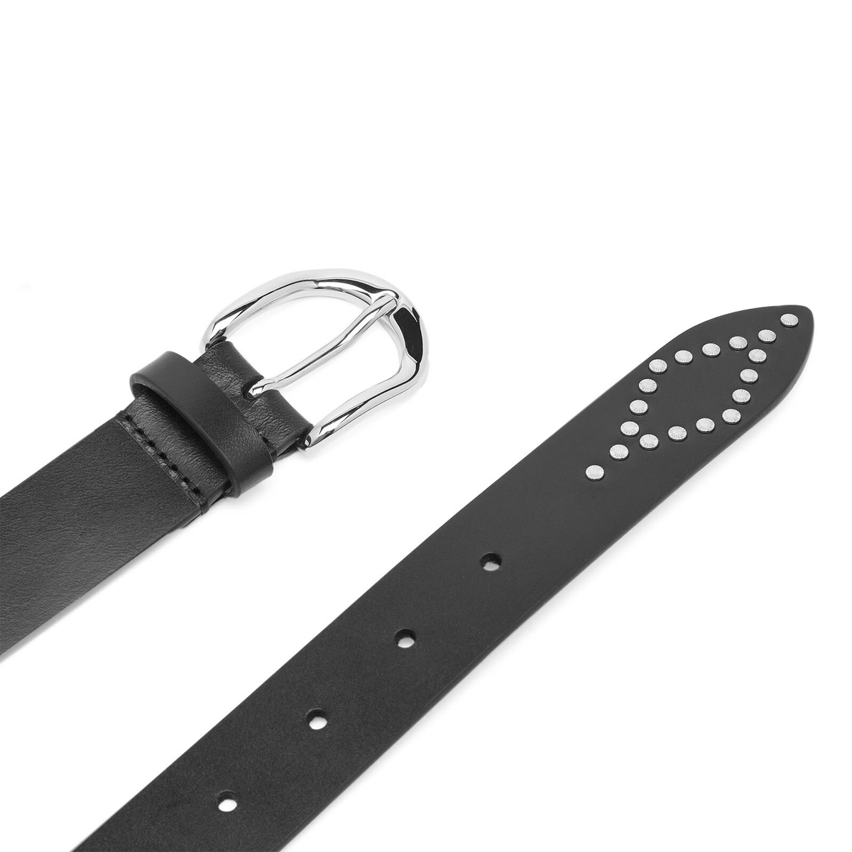 Isabel Marant Étoile Women's Liliana Studded Belt in Black/Silver