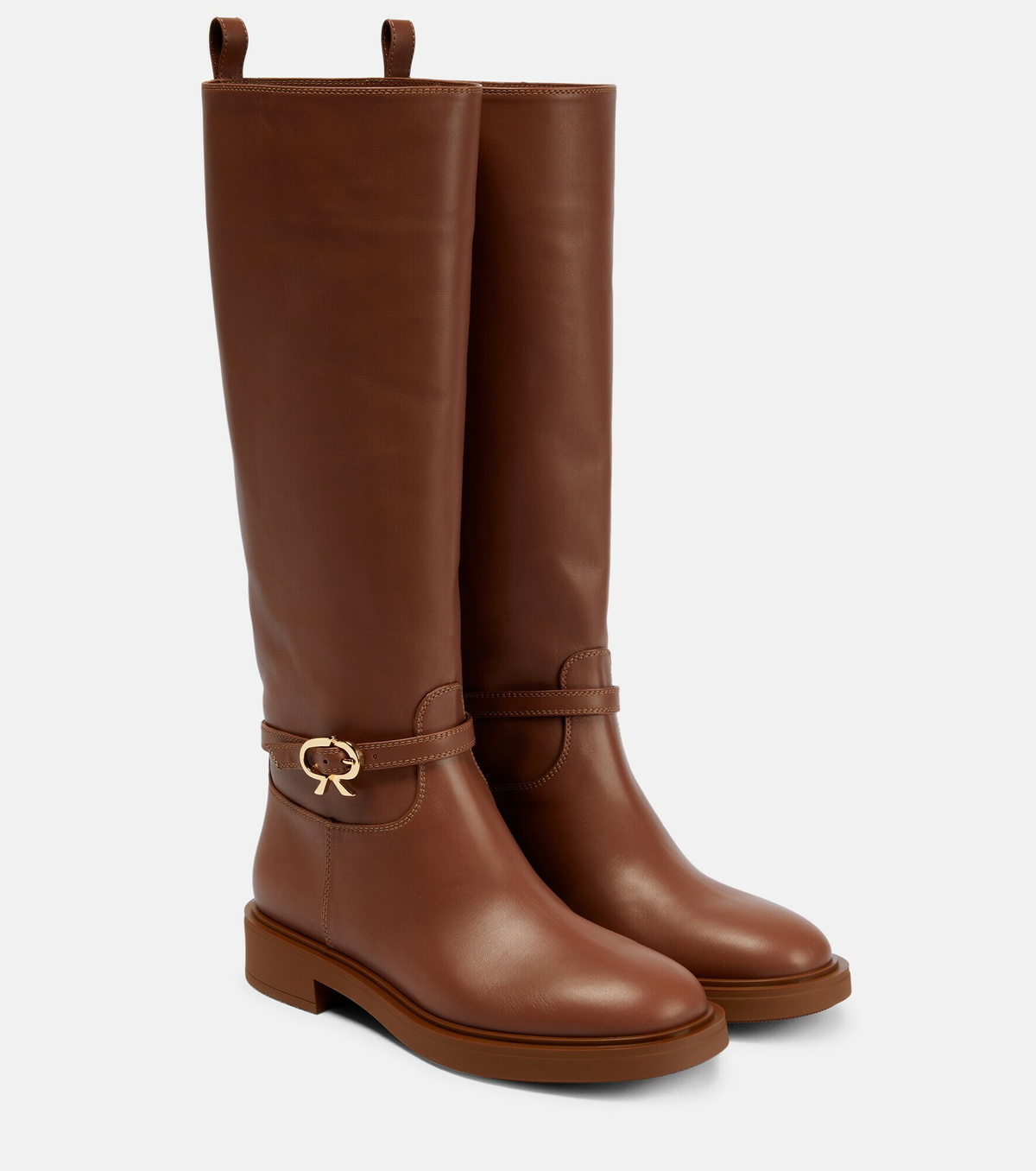 Gianvito Rossi - Ribbon Cavalier leather knee-high boots