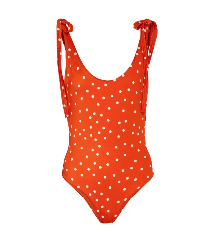 Photo: Johanna Ortiz Cave Explorer polka-doe swimsuit