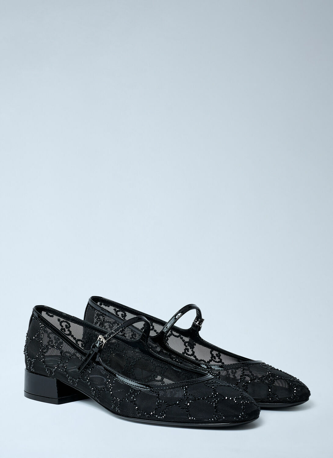 Gucci Embellished GG Ballerina Flats