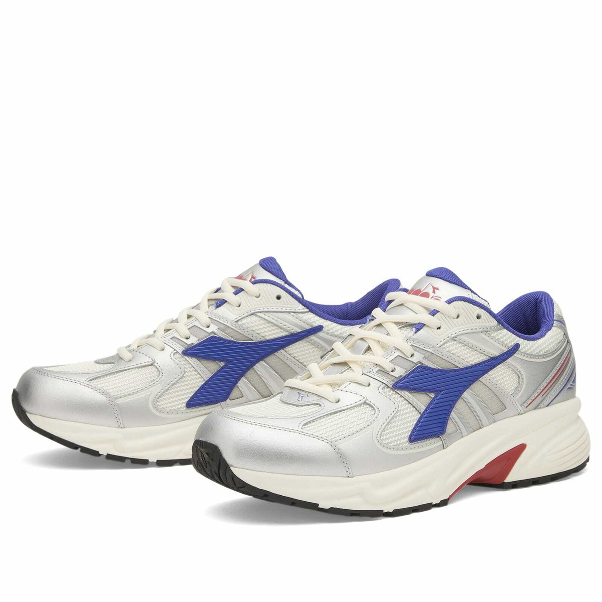 Diadora Men's Mythos Star Metallic Sneaker in Recycled White/Imperial Blue