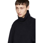 Hed Mayner Navy Thick Wool Turtleneck Sweater