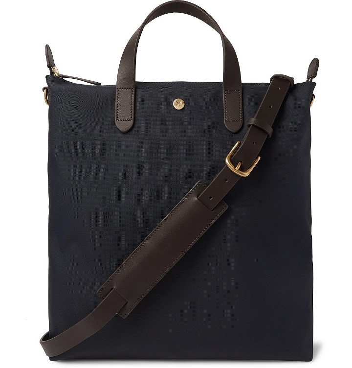 Photo: Mismo - Leather-Trimmed Nylon Tote Bag - Blue