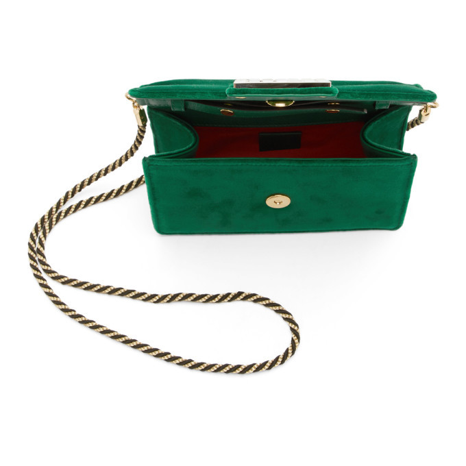 Gucci Green Small Velvet Broadway Bag Gucci