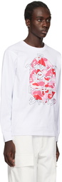 BAPE White ABC Camo Japanese Letters Long Sleeve T-Shirt