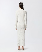 Pinko Long Cardigan Dress In Light Knit With Tears Snow White