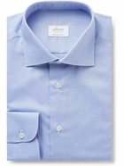 Brioni - Ventiquattro Cutaway-Collar Cotton Shirt - Blue