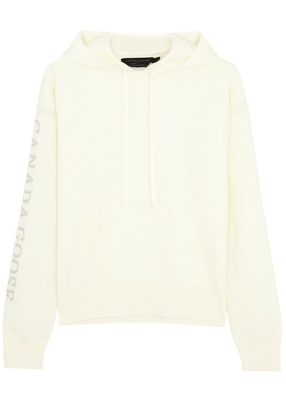 Photo: Canada Goose Belleville Hooded Wool Sweatshirt, Cream, Sweatshirt